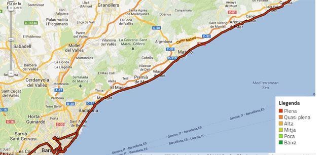 El paso de la cadena humana por el Maresme El paso de la cadena humana por el Maresme