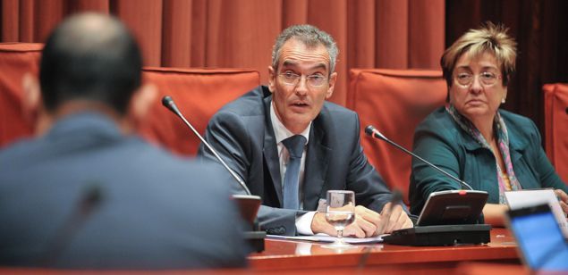 El exdirector de Caja Laietana, durante la comparecencia