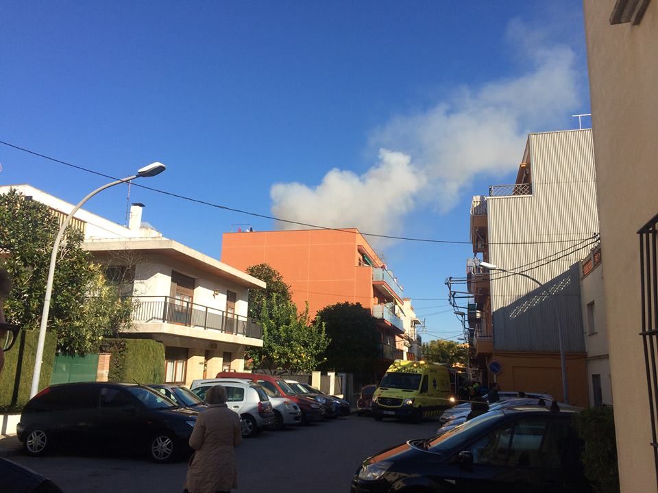 Imatge de l'incendi. Foto: Ajuntament de Vilassar de Mar