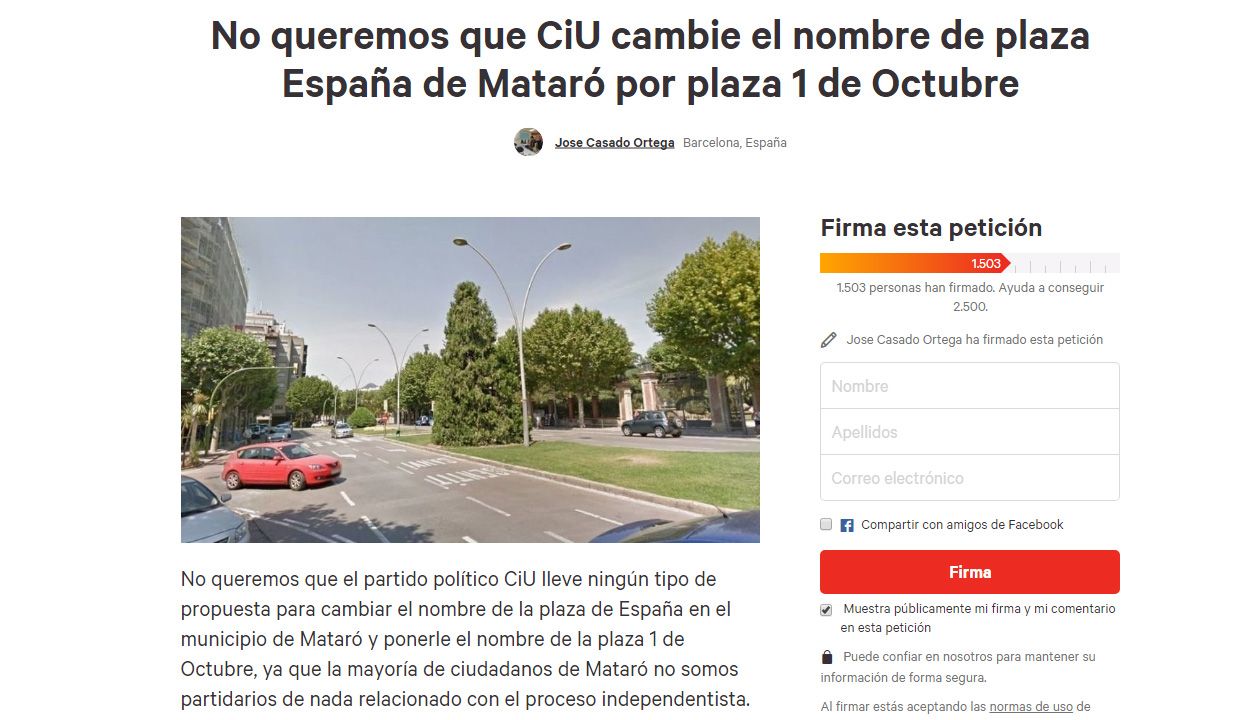 petición a change.org