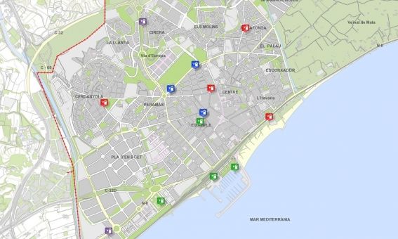 Emplaçament dels punts de recàrrega.