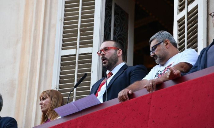 L'alcalde David Bote durant el discurs
