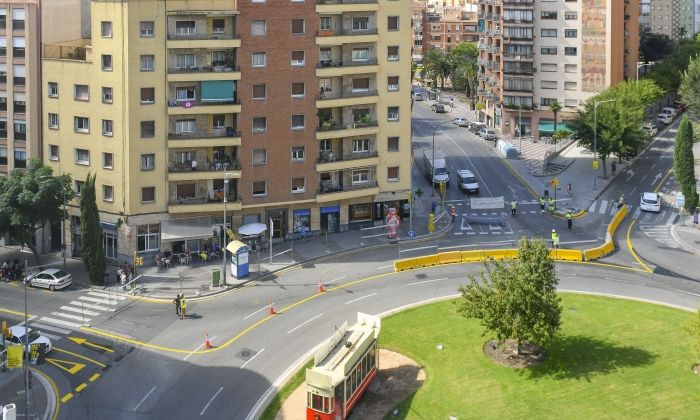 La plaça Granollers, en obres