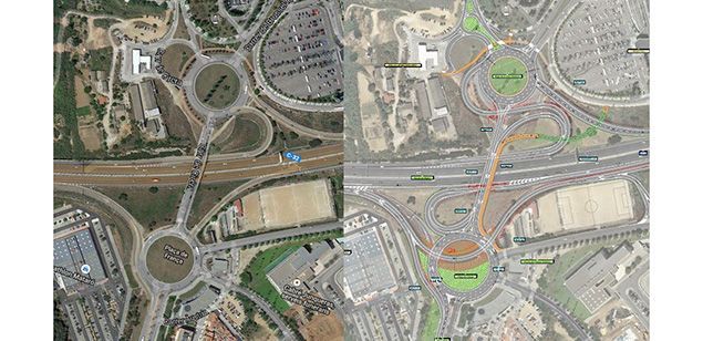 Comparativa entre la situació actual de Mataró Oest el projecte previst