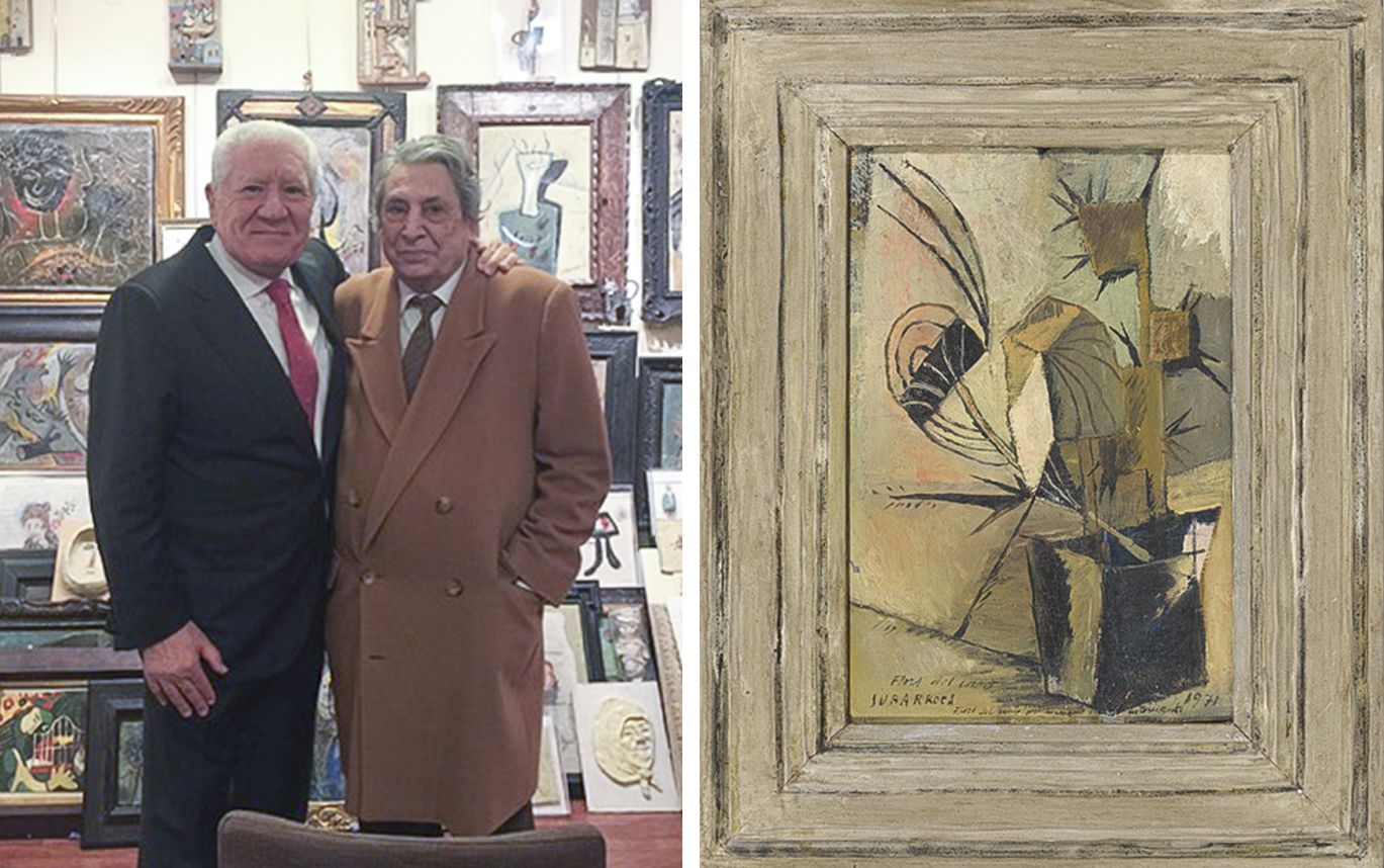 Bassat con Subarroca, y una de las obras de la muestra