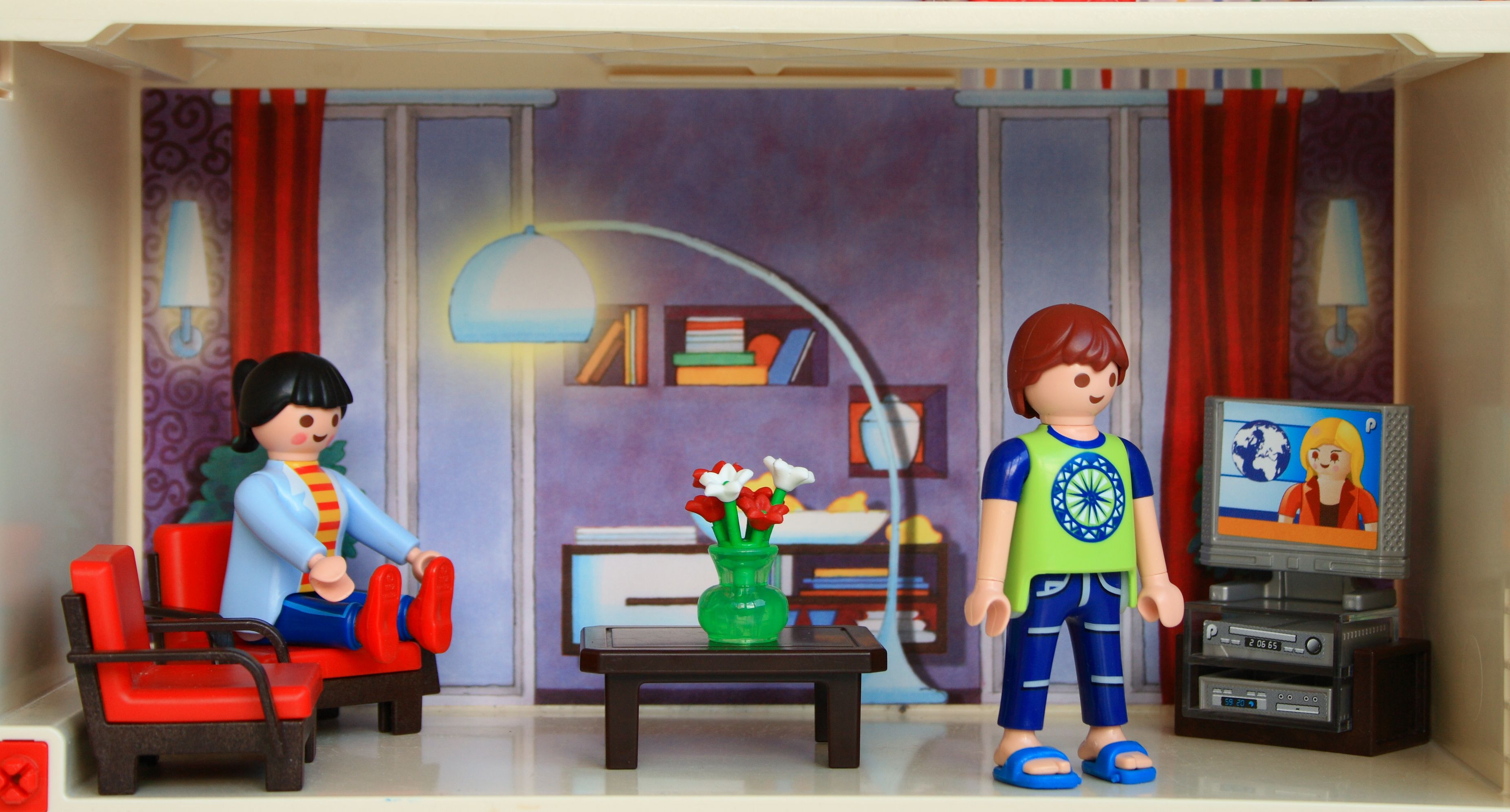 Un diorama con el popular juguete de playmobil