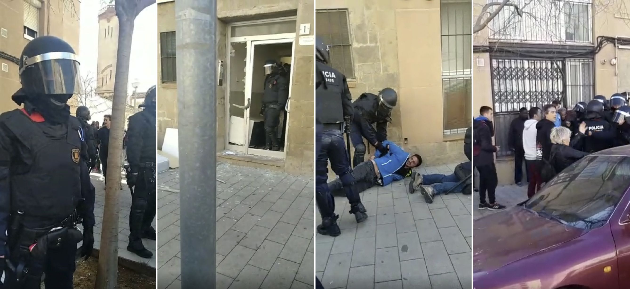 Quatre fragments de vídeos del desnonament
