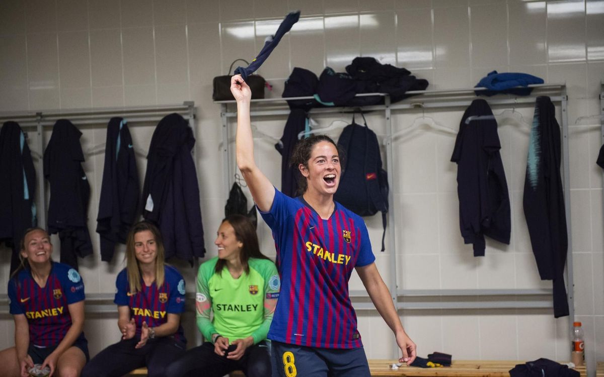 Marta Torrejón celebra el éxito. Foto: fcbarcelona.cat