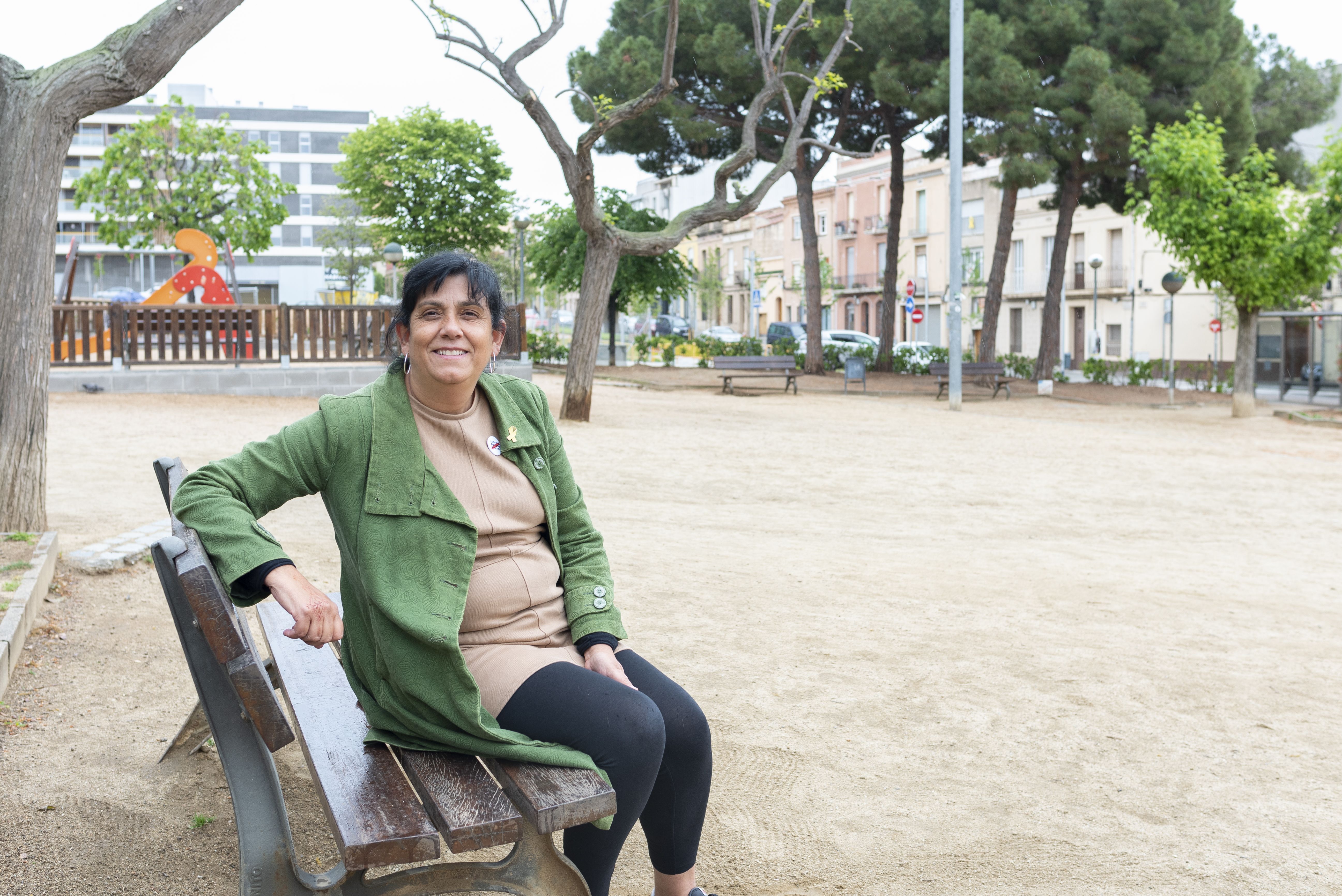Carme Polvillo, a la plaça Fiveller. Foto: R. Gallofré
