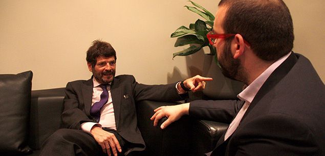 Boto, en primer plan, con Albert Alcalde, en la reunión de ayer martes Boto, en primer plan, con Albert Alcalde, en la reunión de ayer martes