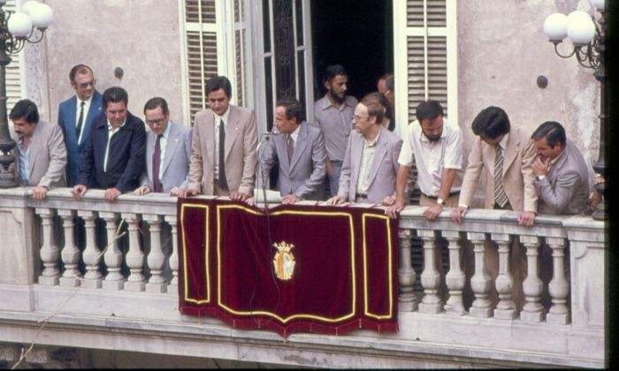 La Crida de l'any 1979, amb l'alcalde Joan Majó. Foto: Josep Maria Clariana (cedida per Cultura Mataró)