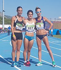 Raquel González y las otras atletas del podio. Foto: rfea