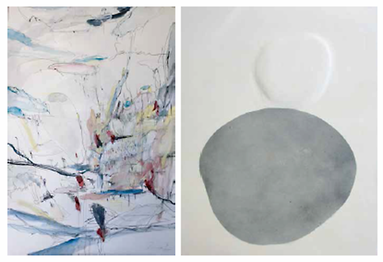 Dos obras de la mostras "Cuatro Artistas Cuatro"