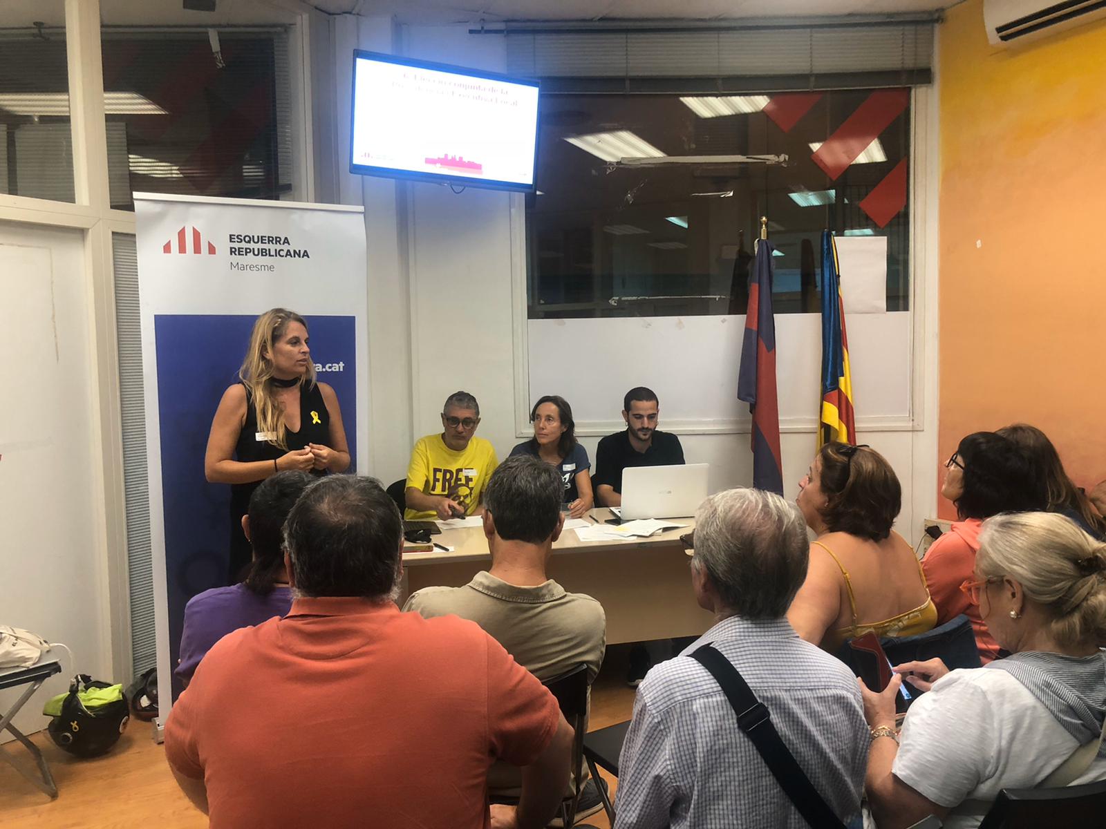 Anna Salicrú, durante la asamblea local. Foto: ERC