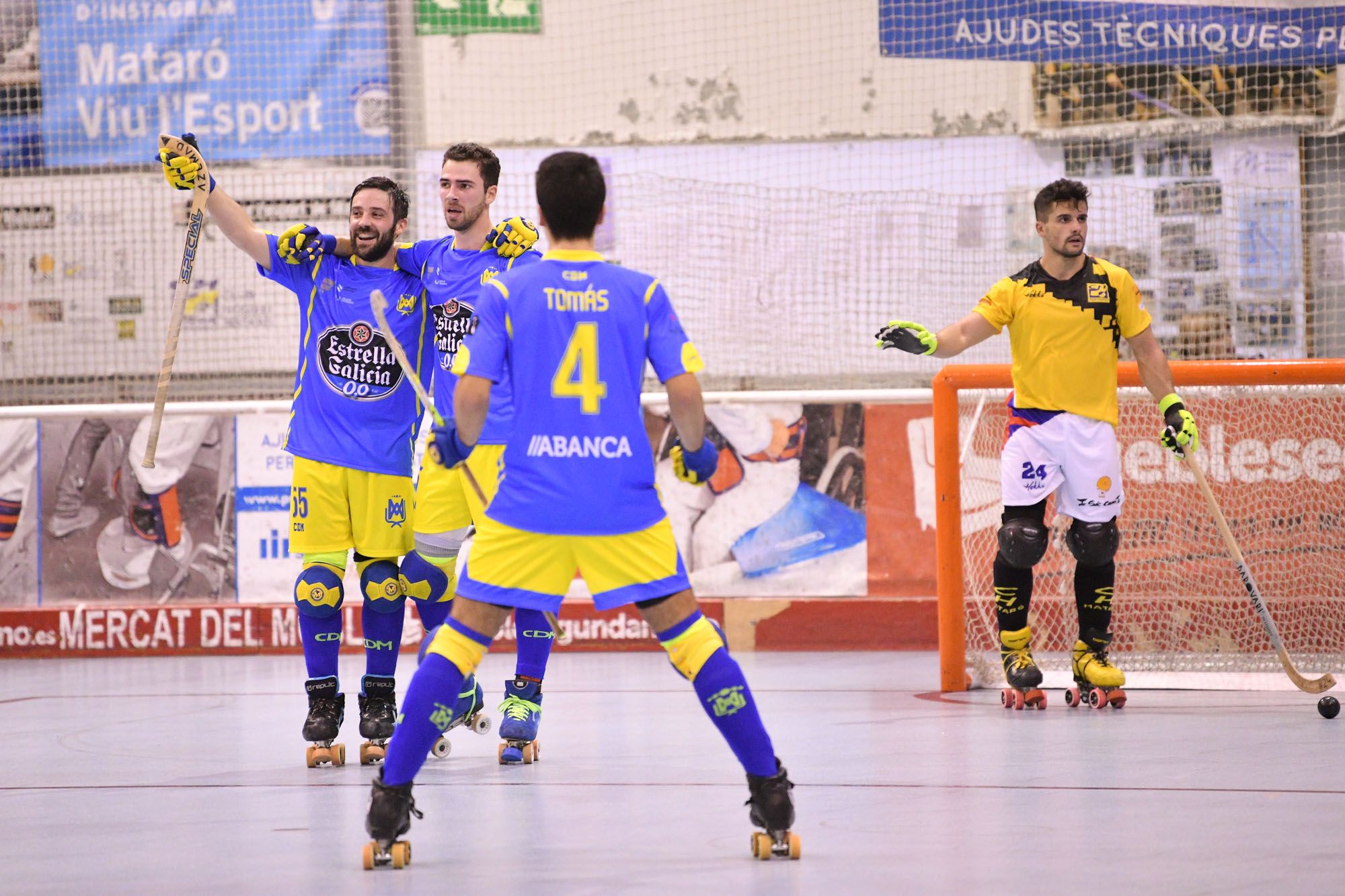 El conjunt gallec celebra un gol. Foto: R.Gallofré El conjunt gallec celebra un gol. Foto: R.Gallofré