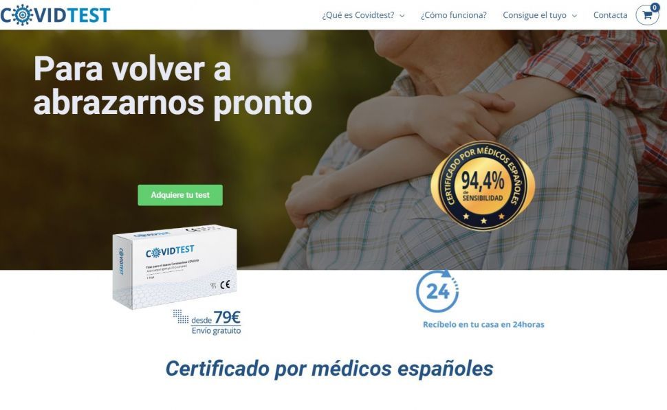 Web promocional del covidtest