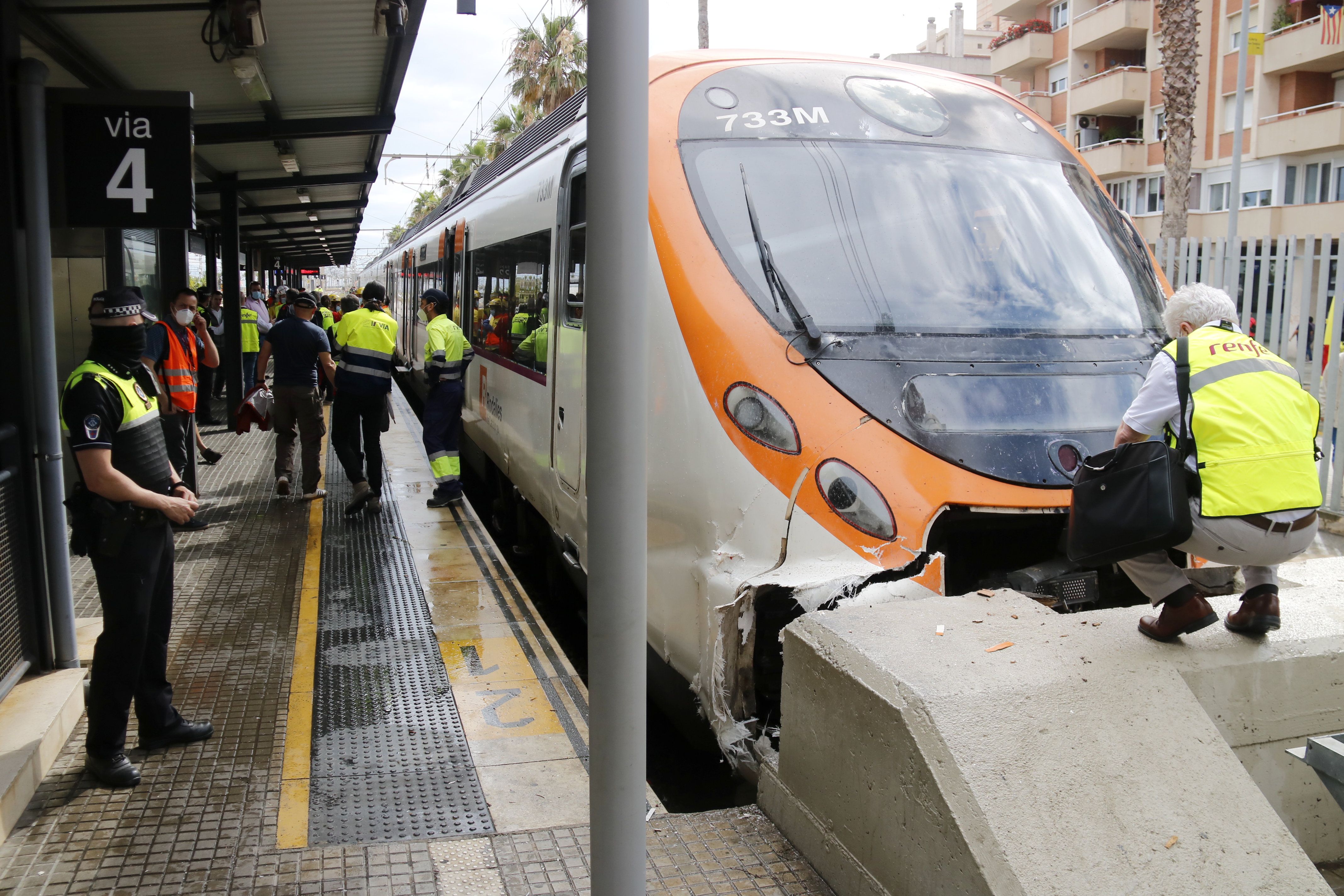 El tren accidentat a Mataró. Foto: ACN