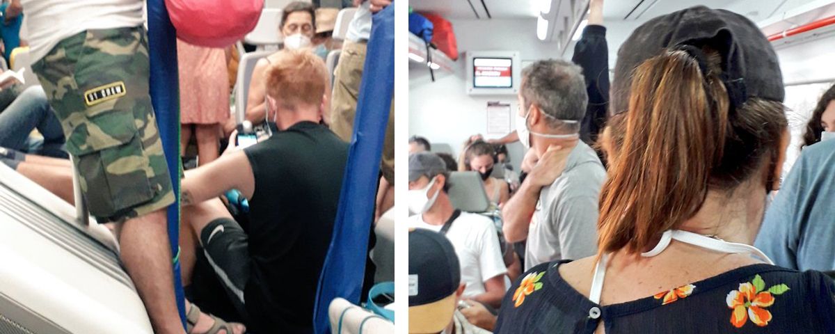 Trens a les Rodalies del Maresme plens a vessar, l'estiu passat. Fotos. Tina Vallès