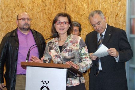 Cuscó durante la inauguración del local
