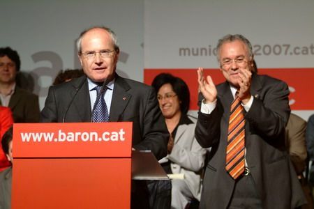 Montilla y Baron durante el mitin
