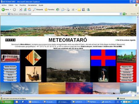 La pàgina web de Meteomataró La pàgina web de Meteomataró