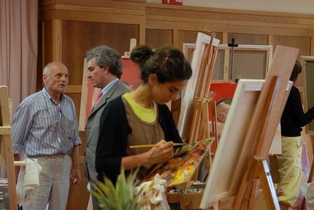 Antonio López (izquierda), al taller que ofreció en Santander Antonio López (izquierda), al taller que ofreció en Santander