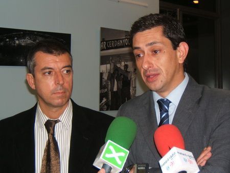 Mojedano y Gallego durante la rueda de prensa Mojedano y Gallego durante la rueda de prensa