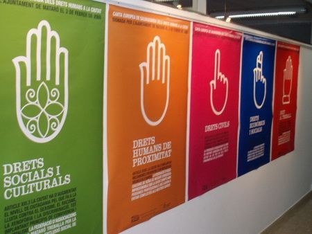 Cartells de la campanya a favor dels Drets Humans