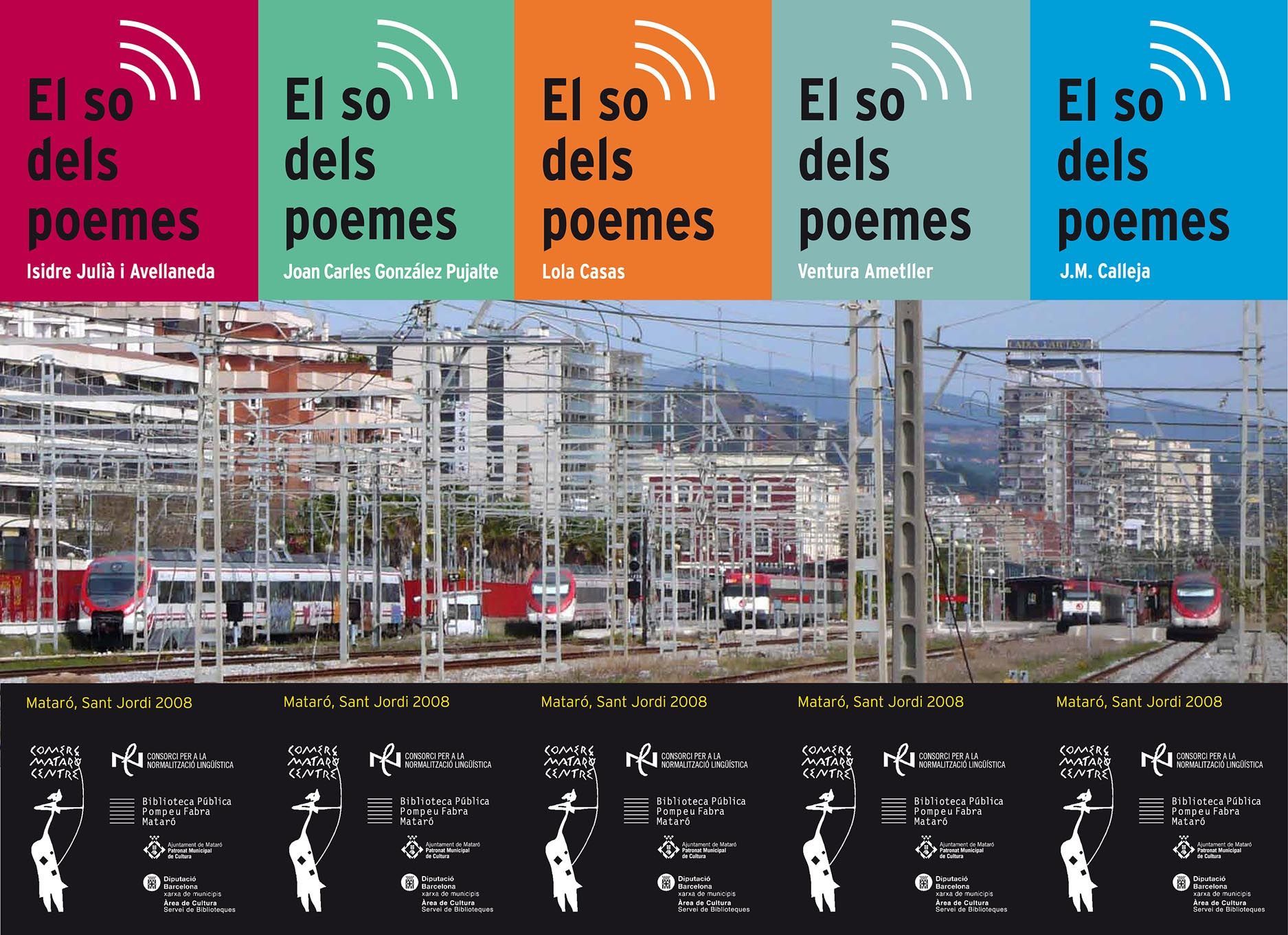 La imatge que completen els cinc models de punt de llibre editats