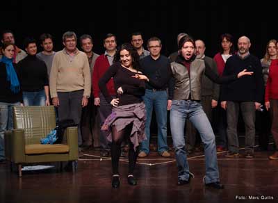 Imatge d'un assaig de l'espectacle. Imatge d'un assaig de l'espectacle.