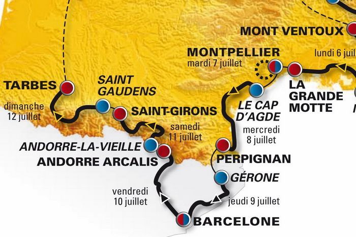 El trazado del Tour 2009 a su paso por Cataluña