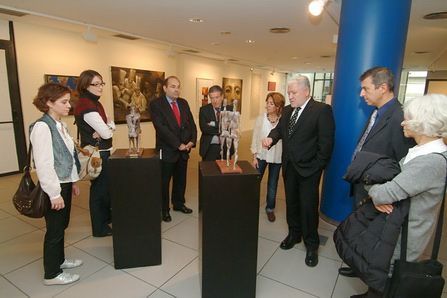 Un moment de la visita de Bassat a l'exposició Un moment de la visita de Bassat a l'exposició